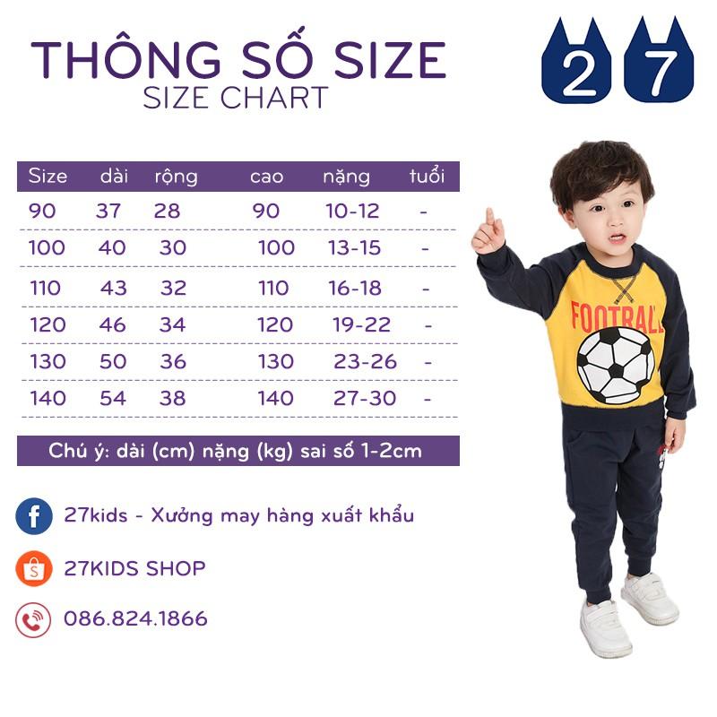 Bộ quần áo trẻ em WAPYPY bộ quần áo thun cho bé chất cotton hàng xuất Âu Mỹ