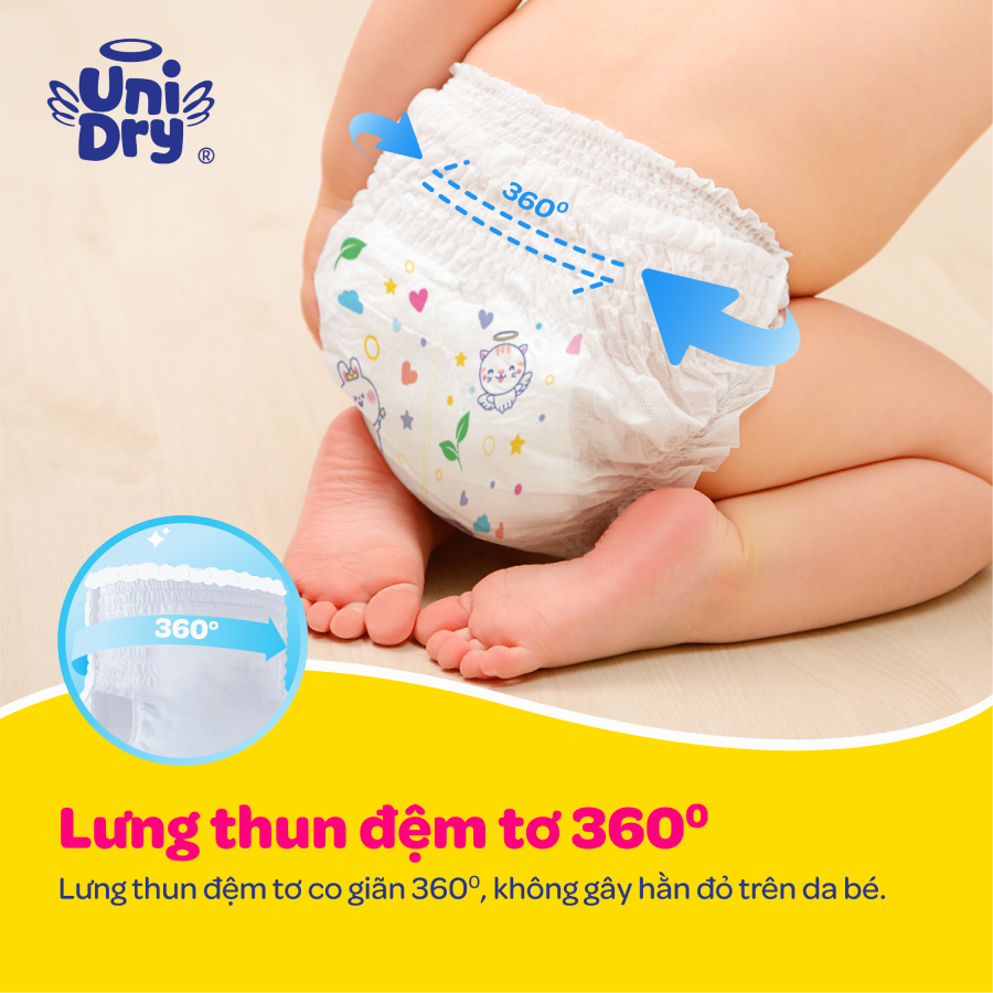 Combo 2 Tã quần UniDry Siêu khô thoáng mới size XXL - thùng 50 miếng