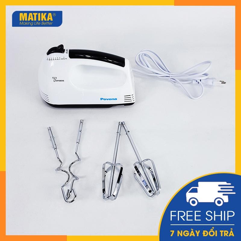 Máy đánh trứng POVENA máy trộn đa năng 2 đầu xoay 7 cấp độ tiện lợi PVN-3171 - Hàng chính hãng