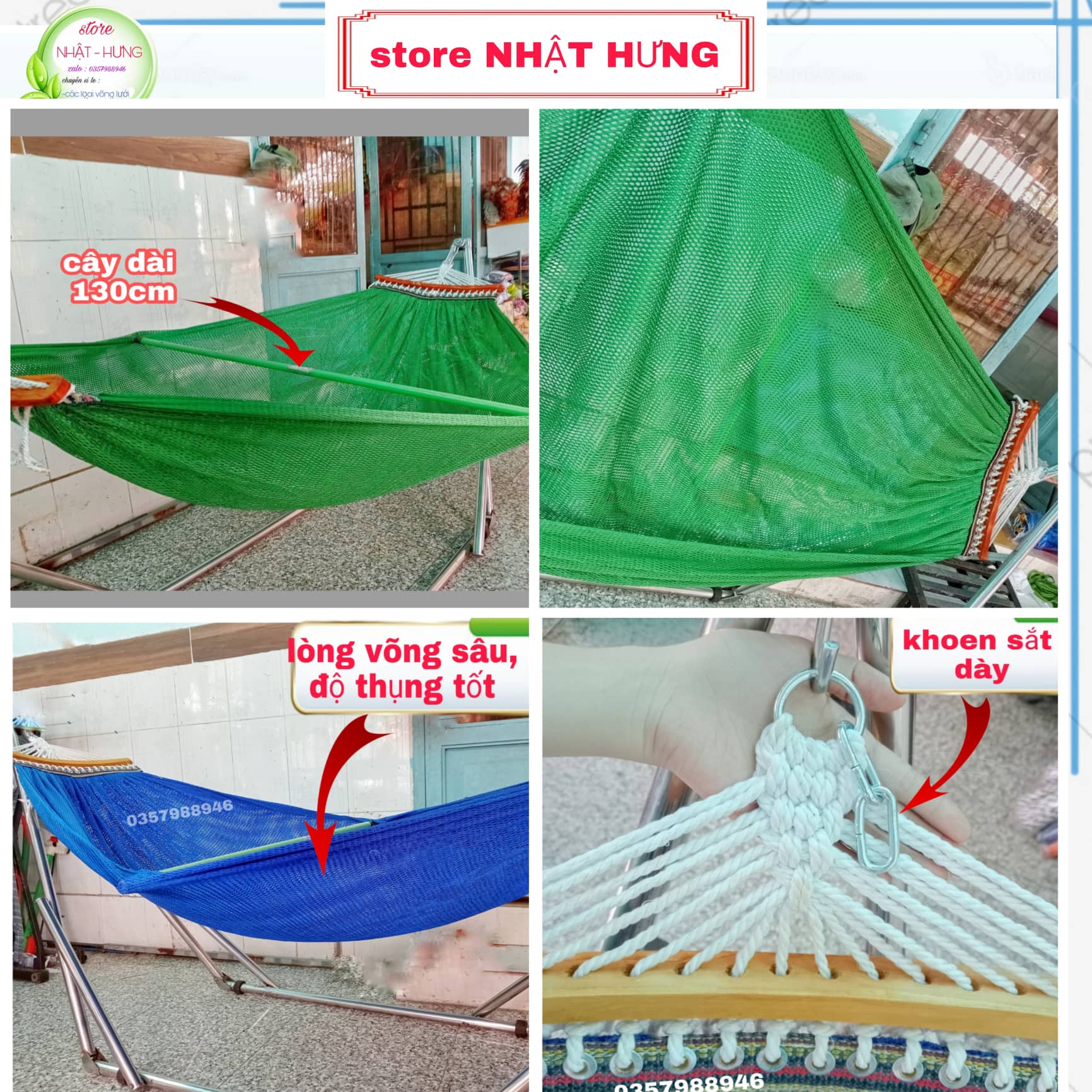 Võng Lưới Cán Gỗ 2 Lớp Chất Vải Dày Cao Cấp Dài 235cm Phù Hợp Cho Khung Lớn