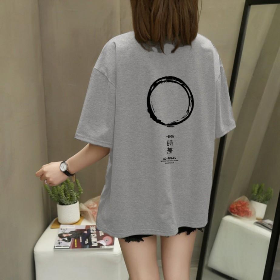 Áo Thun Tay Lỡ In Vòng Tròn Enso