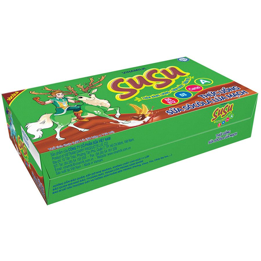 Thùng 48 Hộp Sữa Sôcôla Lúa Mạch Vinamilk Susu 110ml
