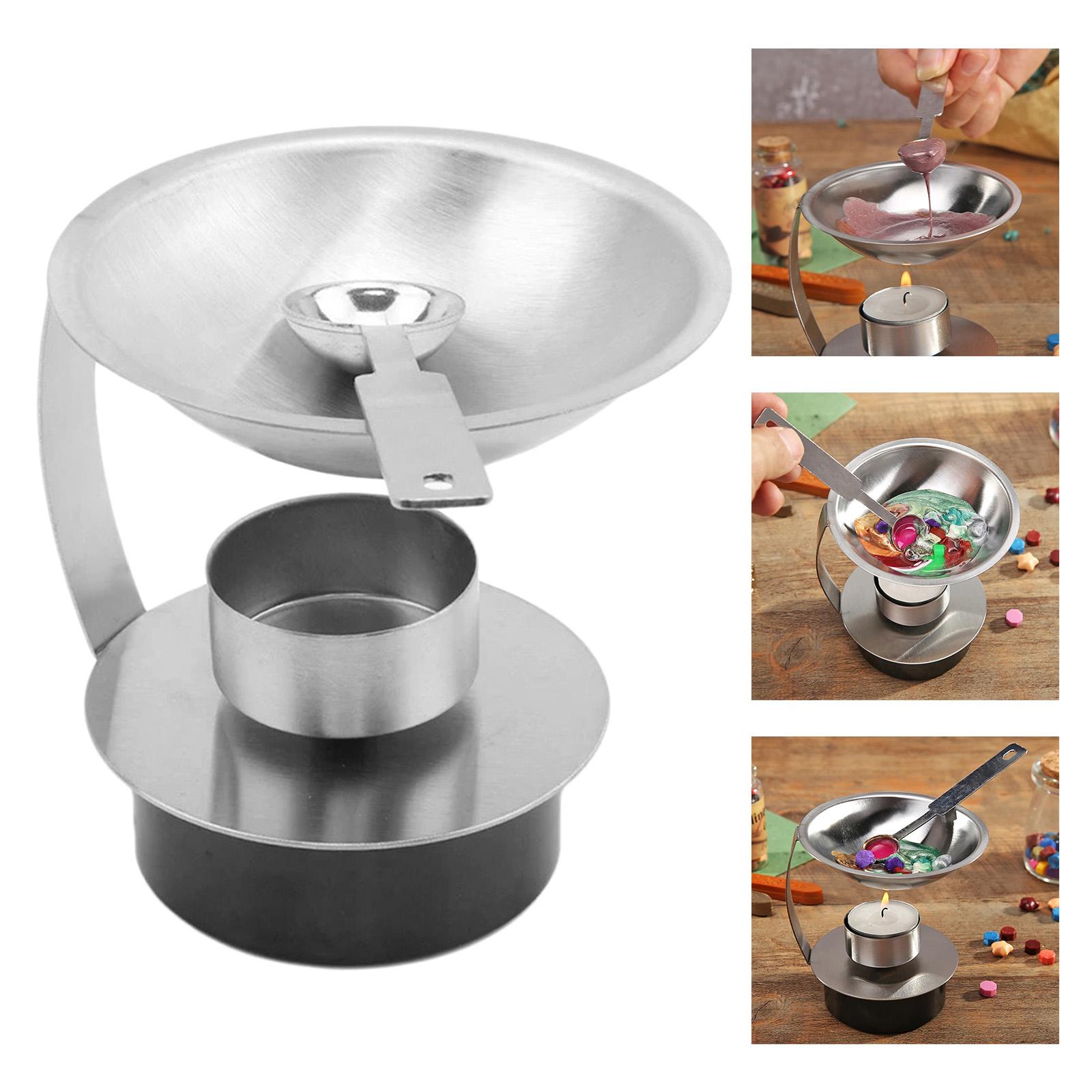 Seal Wax Melting Furnace Tool, Stainless Steel Wax Seal Warmer with Melting Spoon Kit Wax Melt Warmer Aroma Essential Oil Burner for Home Wedding