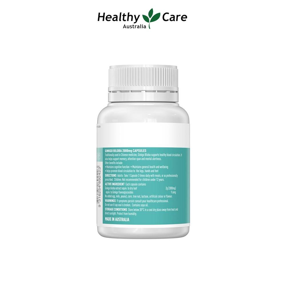 Viên uống bổ não Healthy Care Ginkgo Biloba 100 viên