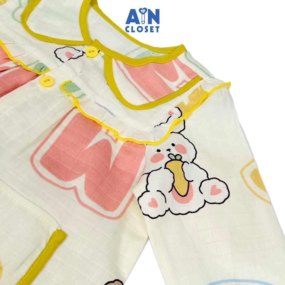 Bộ quần áo Dài bé gái họa tiết Thỏ Gấu xô sợi tre - AICDBG8HISL4 - AIN Closet
