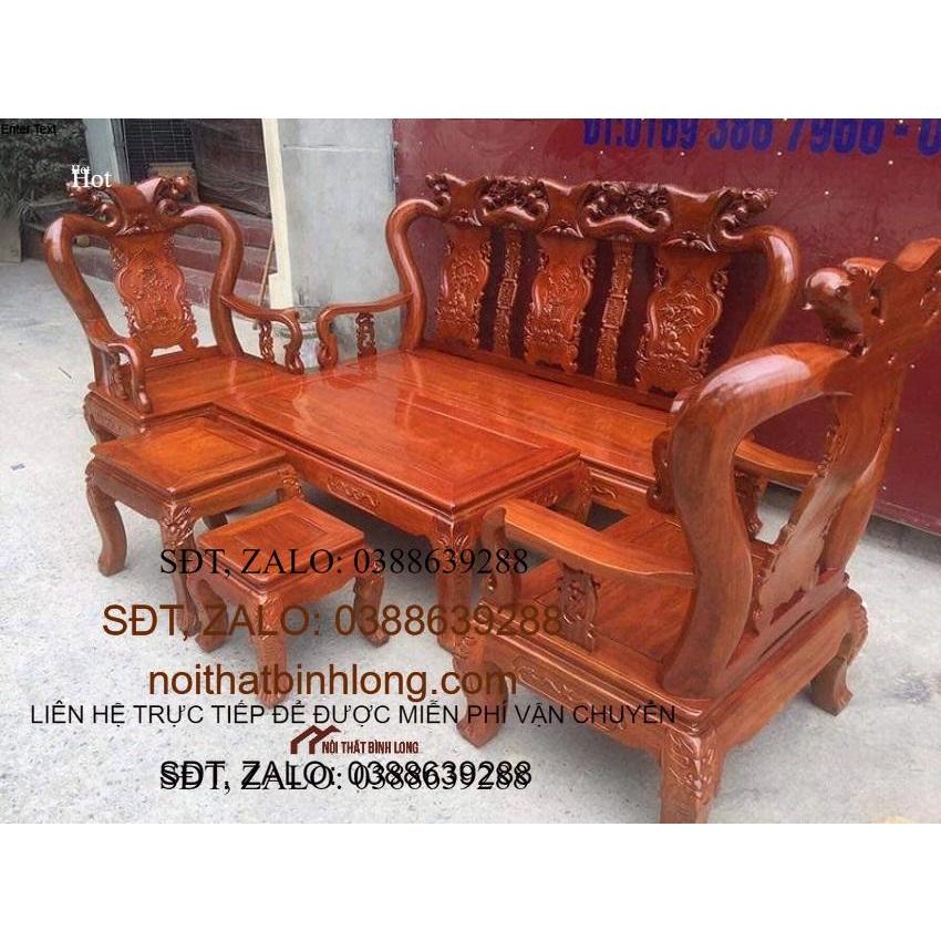 Bộ bàn ghế minh quốc đào gỗ xà cừ tay 12