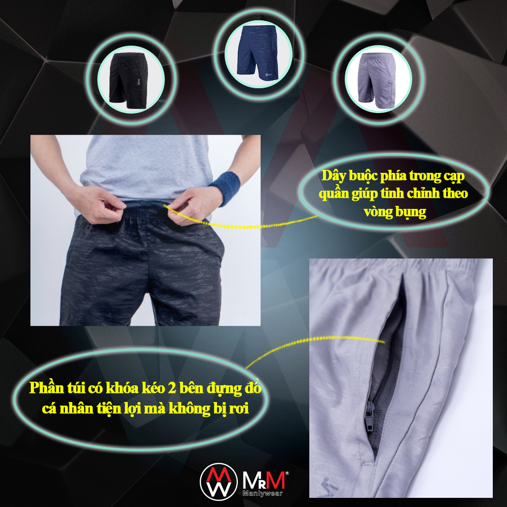 Quần đùi short gió nam thể thao Họa Tiết Rằn Ri trẻ trung năng động, thoáng mát co giãn 4 chiều MRM Manlywear