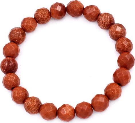 Chuỗi tay đá kim sa cắt giác 8 ly 21 hạt - hợp mệnh Kim, mệnh Thổ