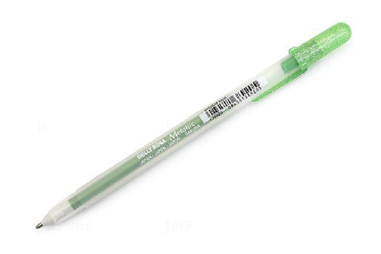 Bút gel Sakura Gelly Roll Metallic - Metal tip 1.0mm - Màu xanh lá mạ kim tuyến (Emerald)