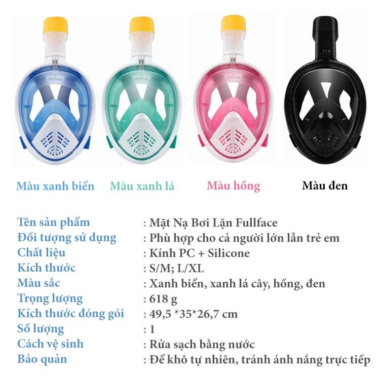 Mặt Nạ Lặn Biển Mặt Nạ Bơi Full Face MNB01