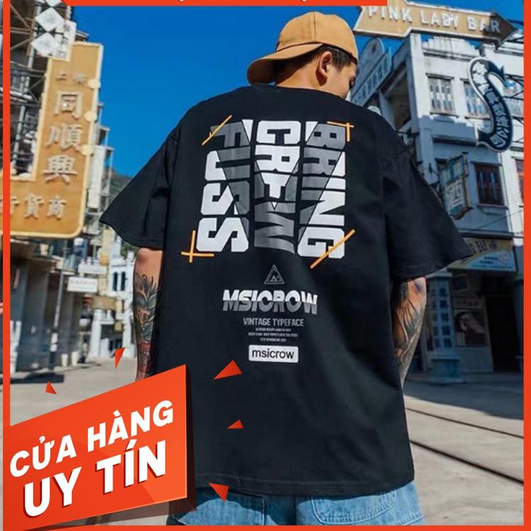 Áo thun tay lỡ cotton msicrow [ áo thun tay lỡ unisex nam nữ đều mặc được