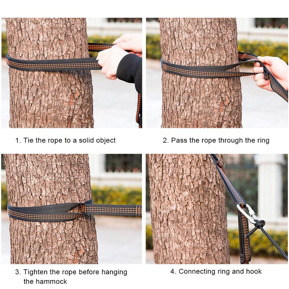 2pcs/ đặt dây đeo võng treo đai siêu mạnh liên kết dây nai dây sợi dây thừng w/ khóa cho võng lều 200*2,5cm Color: Orange