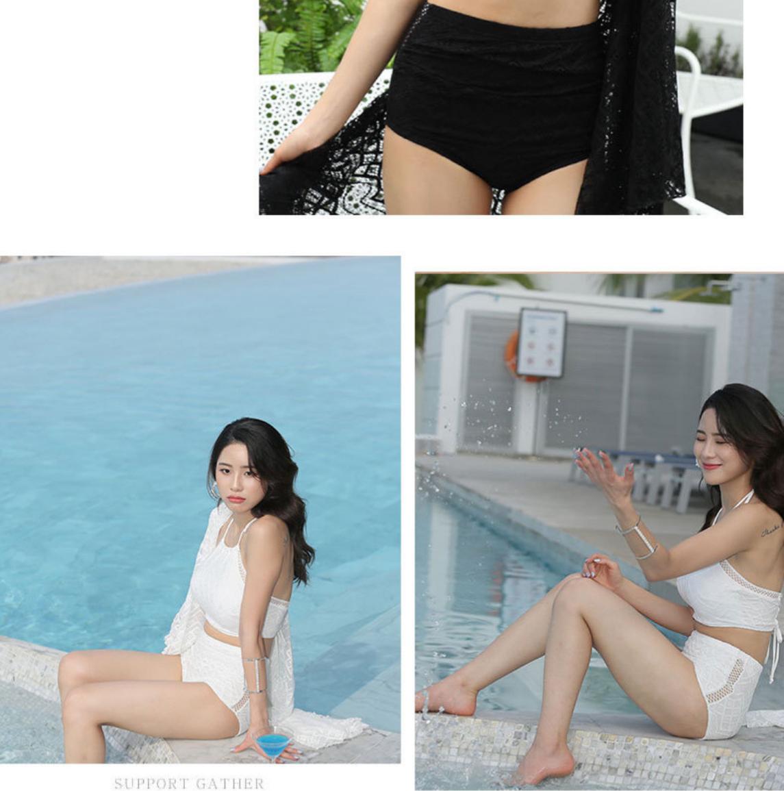 Bộ đồ bơi đồ tắm nữ 2 mảnh bikini quyến rũ kèm khăn choàng