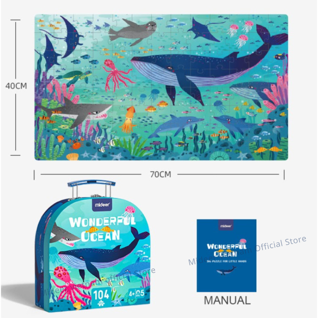 Đồ Chơi Xếp Hình Vali Đại Dương Wonderful Ocean Puzzle, Đồ Chơi Giáo Dục Cho Bé