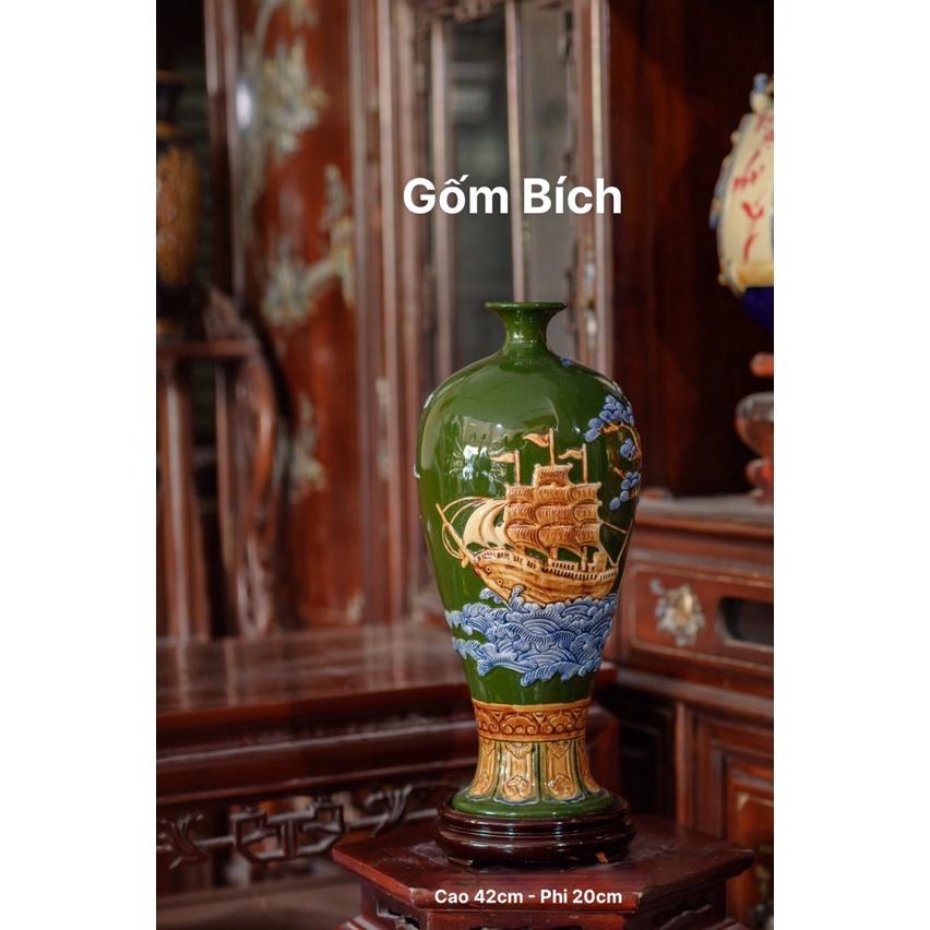 Mai Bình Thuận Buồm Xuôi Gió Cao 42cm Bình Phong Thủy Tài Lộc