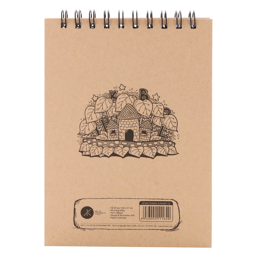 Sổ Sketchbook Alphabet S 80 Trang Mimemo - Mẫu Ngẫu Nhiên (14.8 x 21 cm)