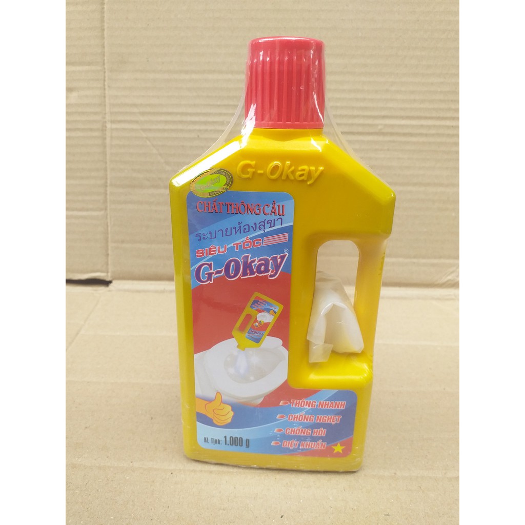 Chất thông bồn cầu tẩy mùi hôi siêu tốc G-Okay chai 600ML siêu đậm đặc