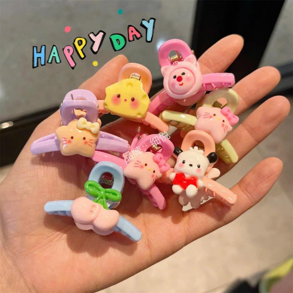 Set 10 Kẹp Càng Cua gắn charm Siêu Xinh Cho Bé - kẹp tóc đuôi ngựa bé gái - phụ kiện tóc cưng xỉu
