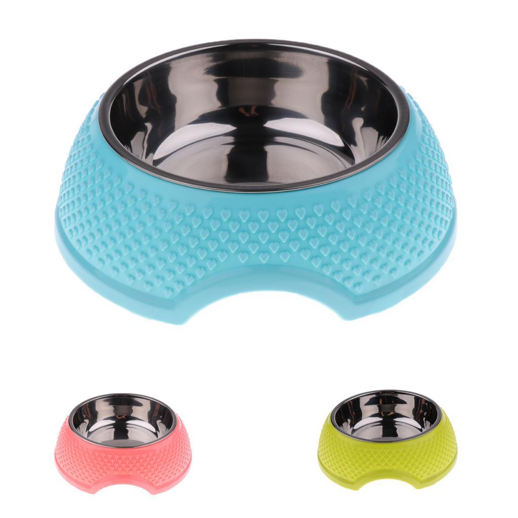 Anti Slip Stainless Steel Pet Dog Cat Feeder Food Water Bowl Dish