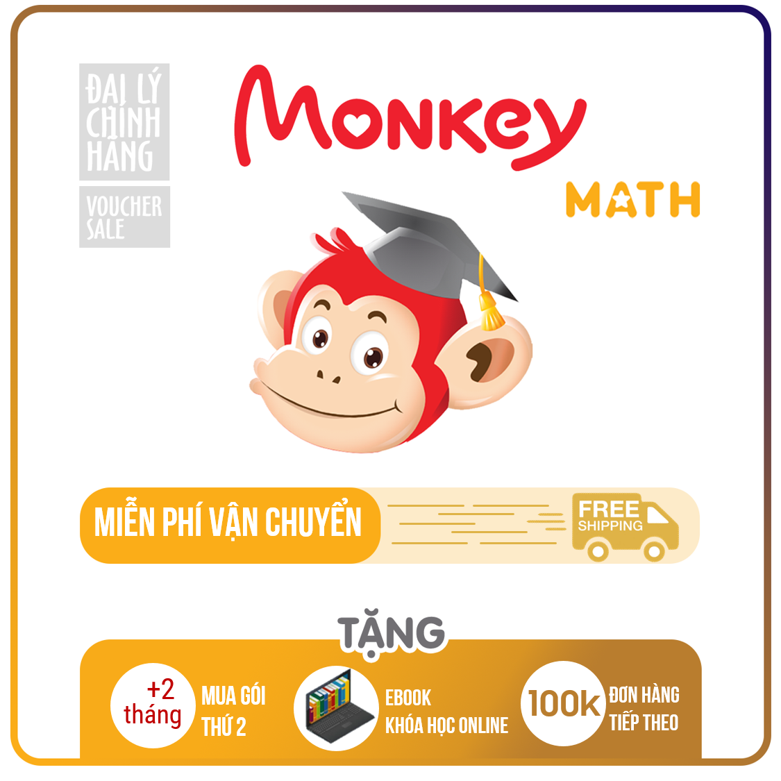 Monkey Math  - Toán tiếng Anh  (Trọn đời, 1 năm