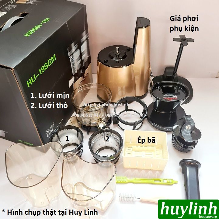 Máy ép trái cây chậm HU-19SGM - Hàng nội địa - Phù hợp cho gia đình - cho quán nước ép - cà phê