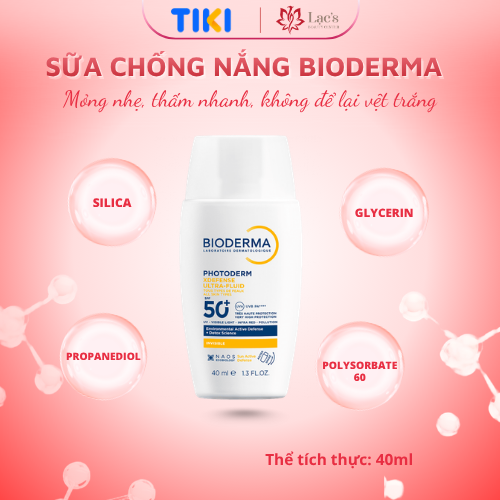 Sữa chống nắng Bioderma phổ rộng ráo mịn, bảo vệ da toàn diện Photoderm XDefense Ultra-fluid SPF50+ 40ml