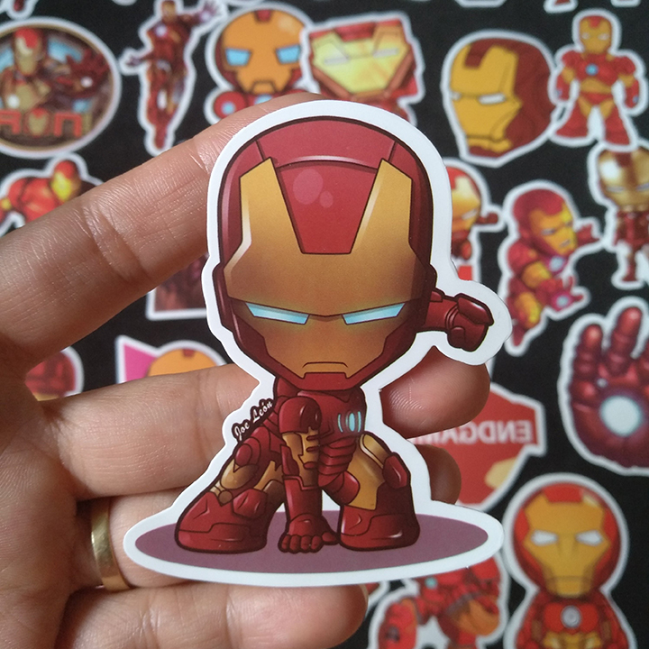 Bộ Sticker dán cao cấp chủ đề IRON MAN - NGƯỜI SẮT - Dùng dán Xe, dán mũ bảo hiểm, dán Laptop...