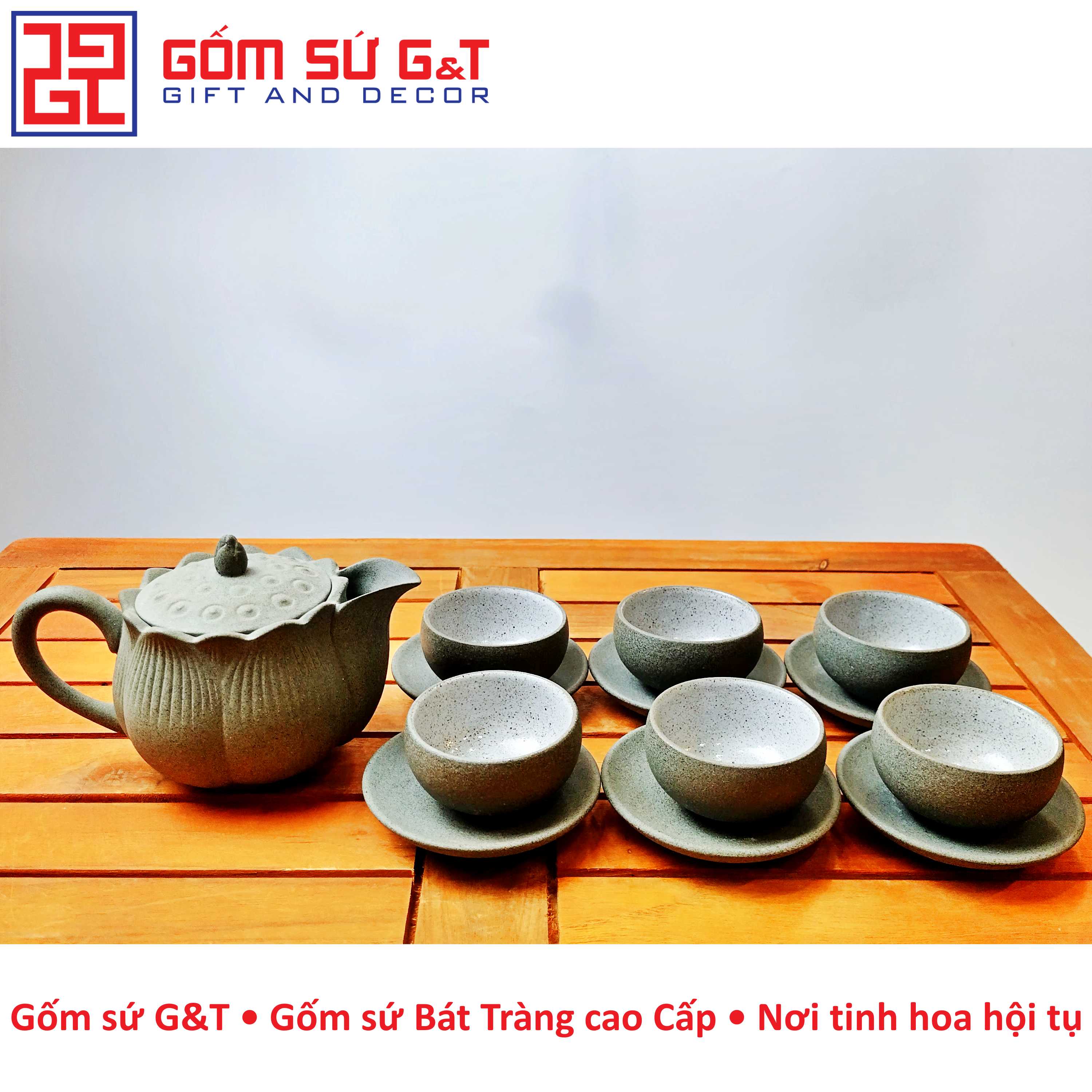 Bộ trà hồng sa búp sen Gốm sứ G&amp;T