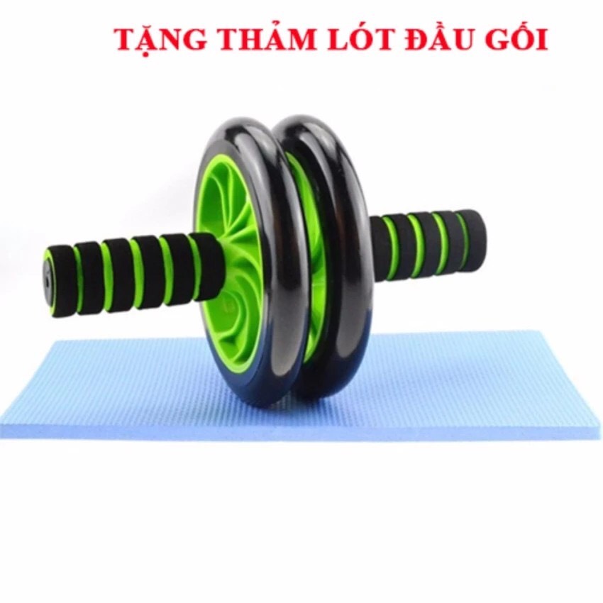 CON LĂN TẬP CƠ BỤNG 2 BÁNH AB WHEEL(TẶNG THẢM QUỲ)