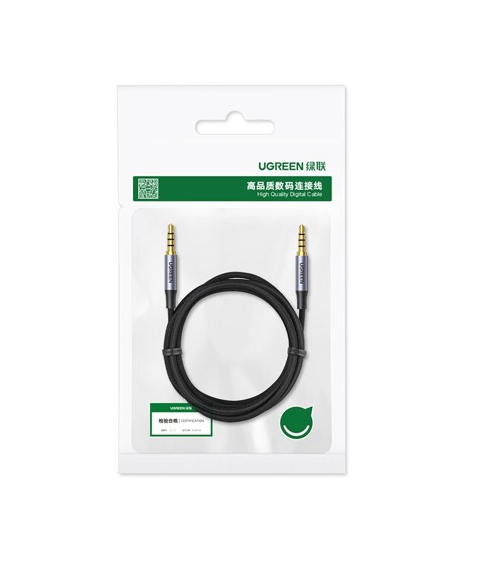 Dây AV 2 đầu giắc 3.5mm kết nối Microphone, đầu kim loại, vỏ bện vải dài 1.5m UGREEN AV183 20497 - Hàng chính hãng