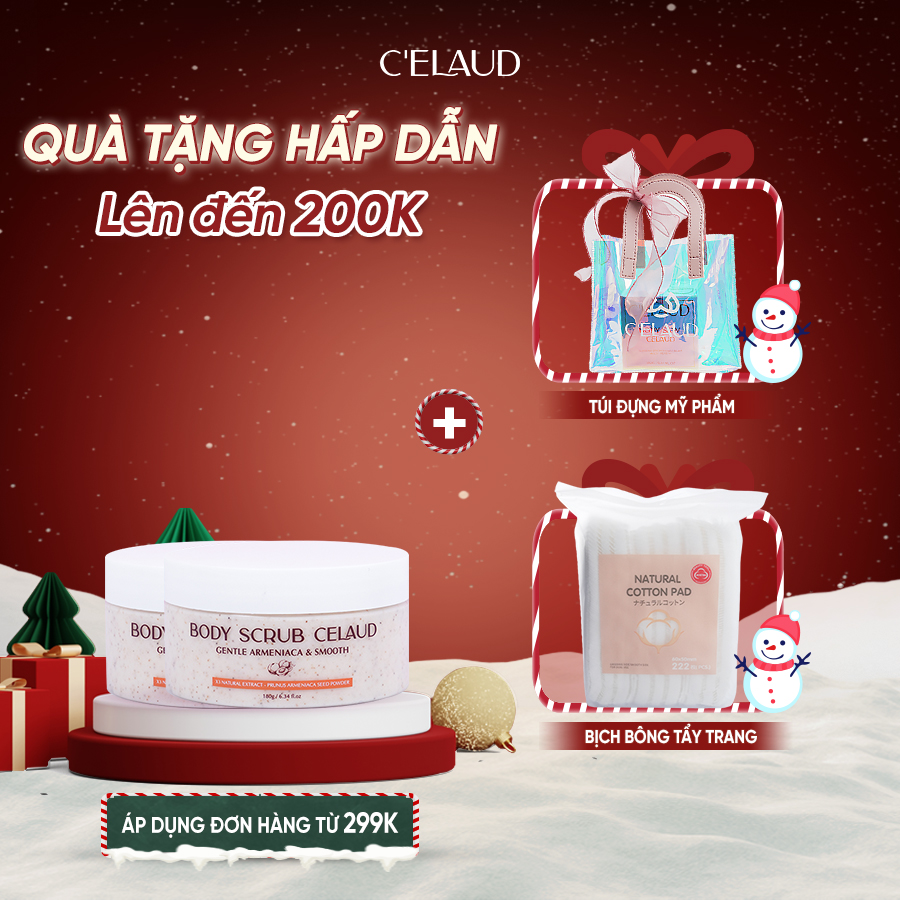 Combo 2 tẩy tế bào chết, tái tạo và làm mịn da Body Scrub Celaud