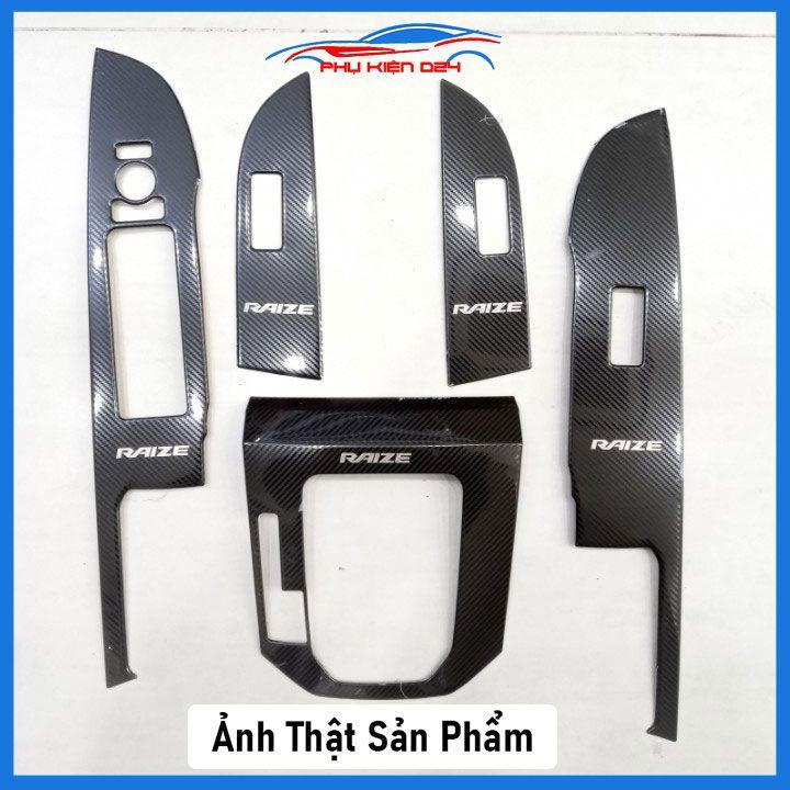 Ốp nội thất cho xe ô tô Raize 2021-2022-2023 vân Titan/Cacbon bảo vệ chống trầy xước và làm đẹp xe