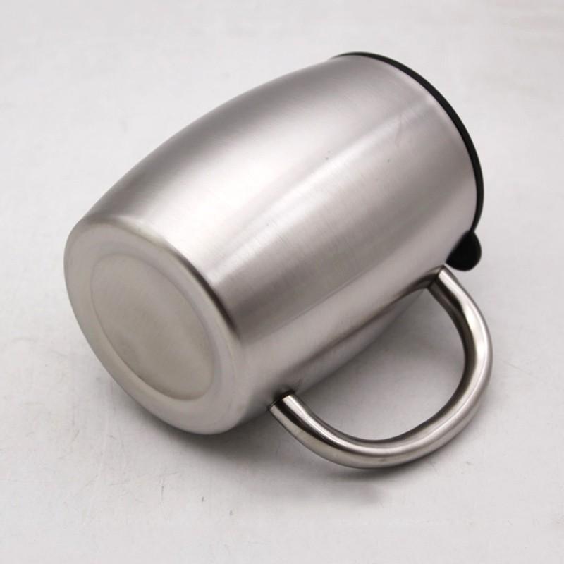 CỐC UỐNG CAFÉ BẰNG INOX 304 GF400 LOẠI 2 LỚP CHỐNG NÓNG, CÓ NẮP NHỰA, DUNG TÍCH 400ML