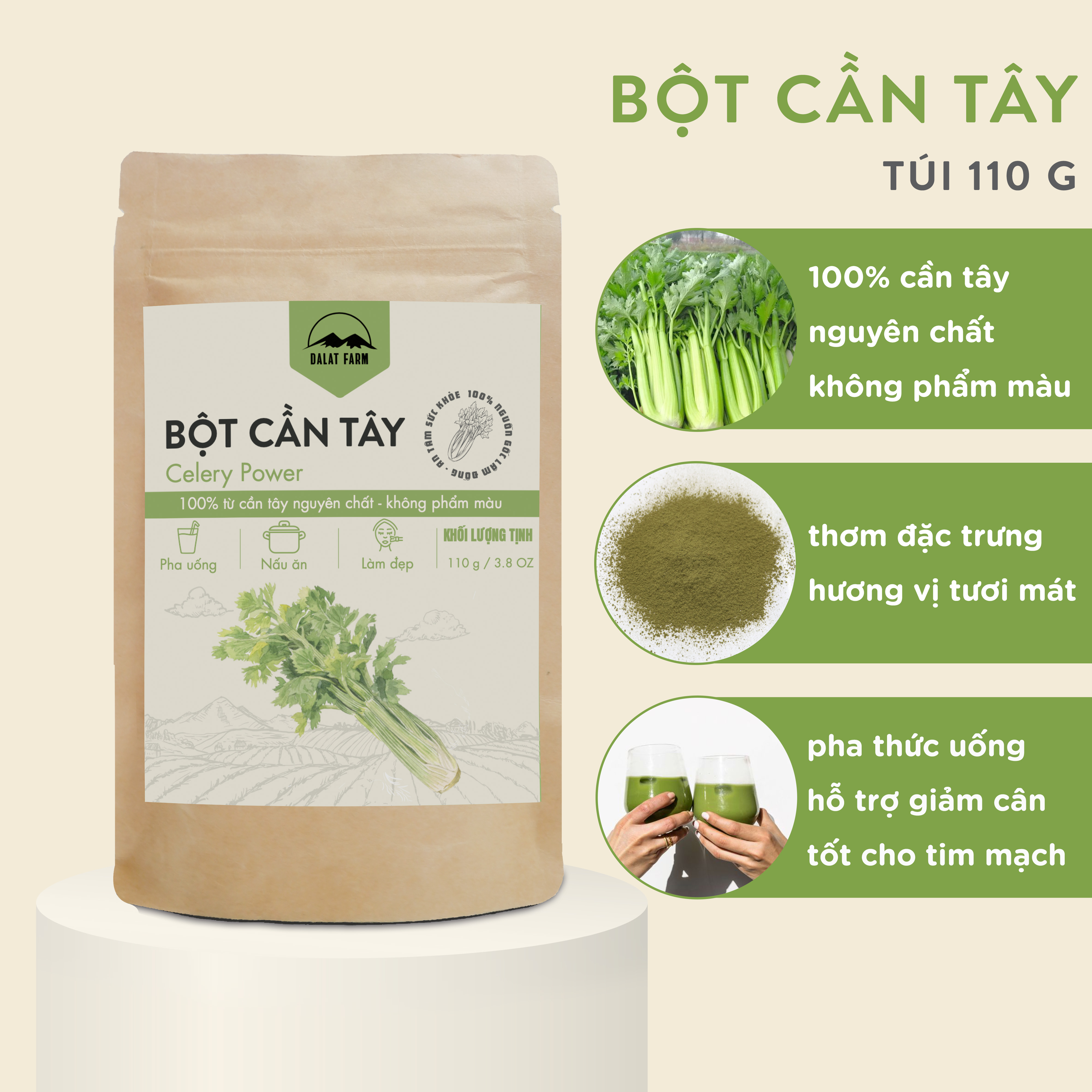 Bột Cần Tây DalatFarm - Túi 110g