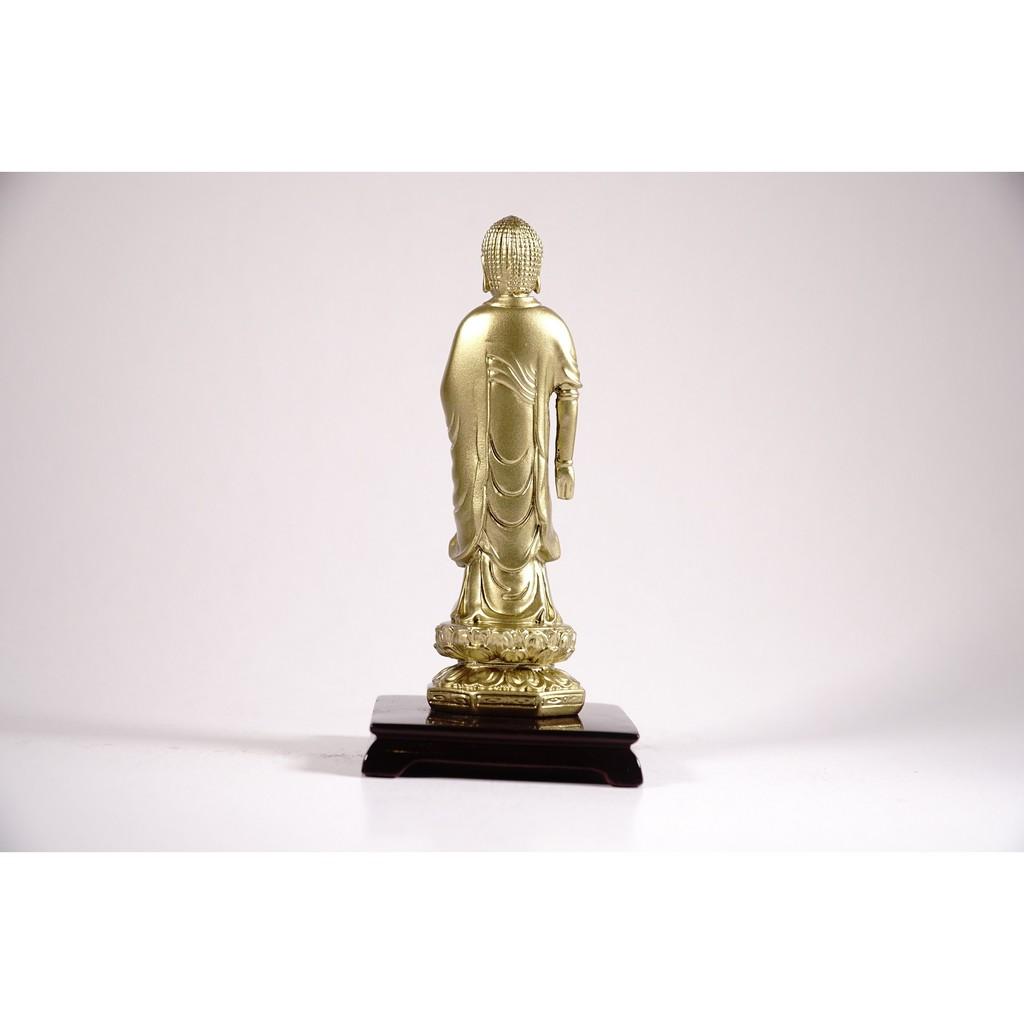 Tượng phật A Di Đà đứng có đế mạ đồng - Cao 13cm