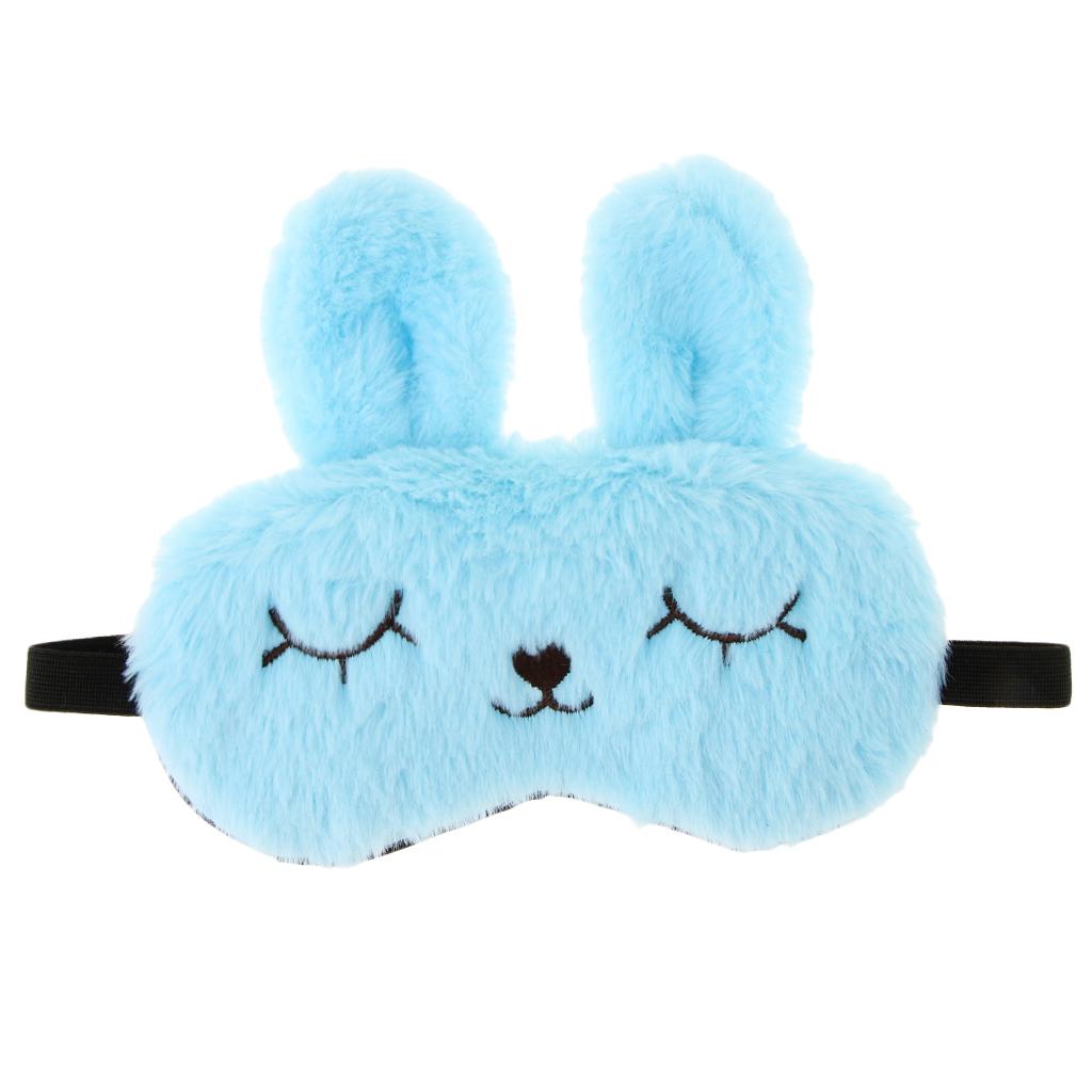 Kids Adults Plush Bunny Rabbit Sleep Mask Eye Shade Cover Blindfold