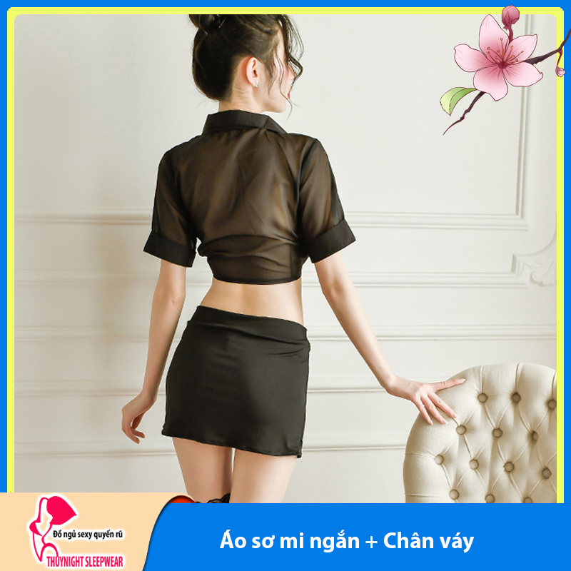 Đồ ngủ cosplay thư ký sexy Q31 - Bô váy ngủ cosplay gợi cảm