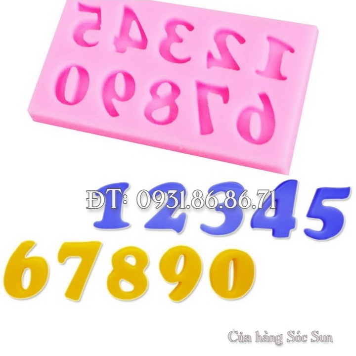 Khuôn silicon 10 số từ 0 đến 9 - Mã số 1138