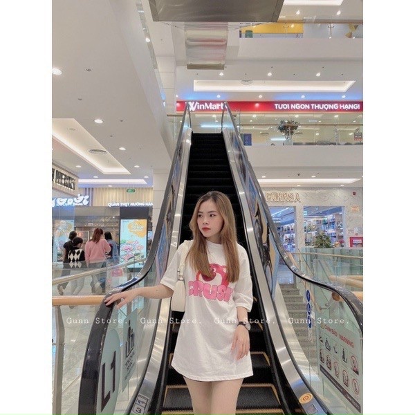 Áo thun unisex nam nữ in CRUSH form rộng tay lỡ phông teen cổ tròn  cotton giá rẻ