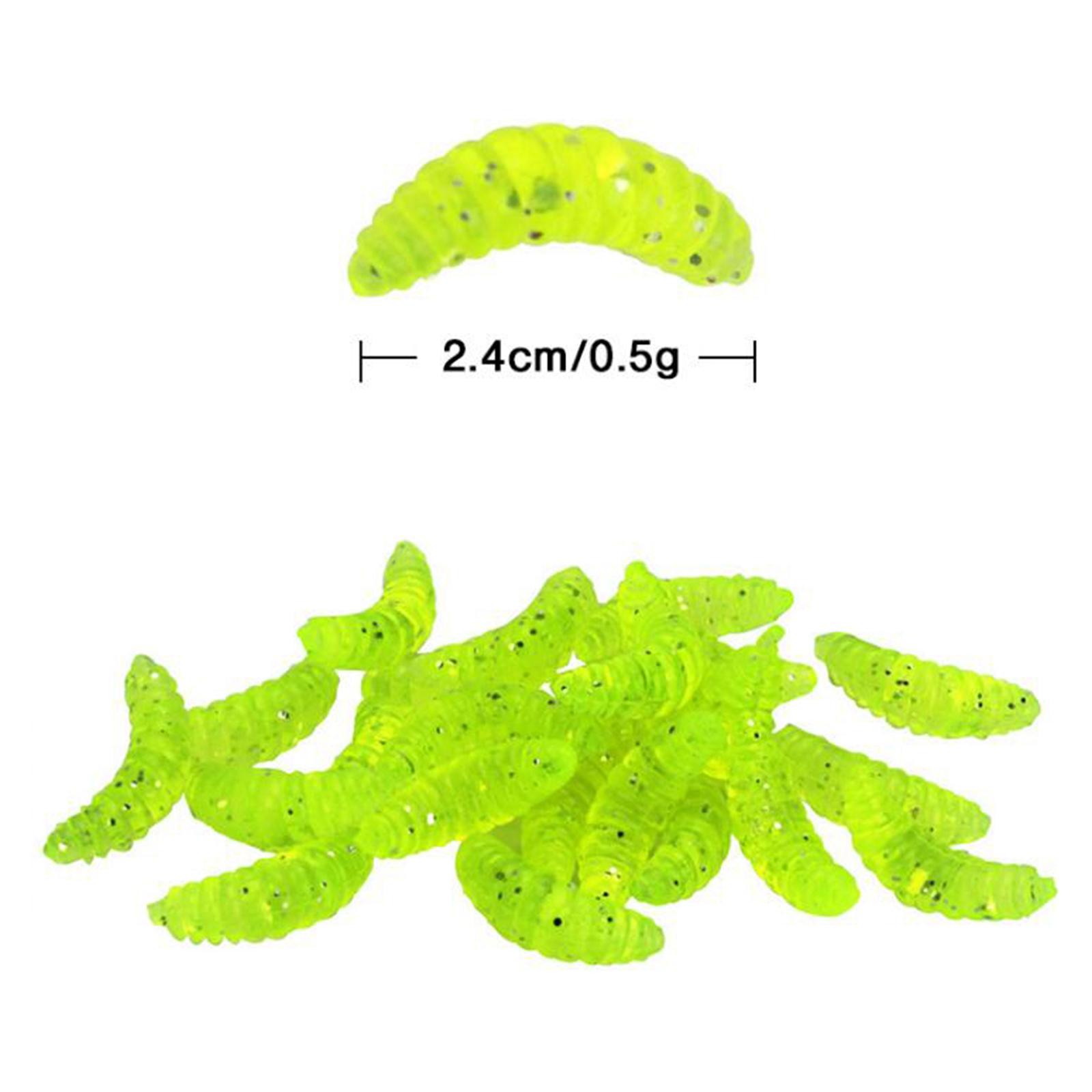 Fishing Lure Soft Plastic Worm Larva Grub Baits Freshwater Tackle