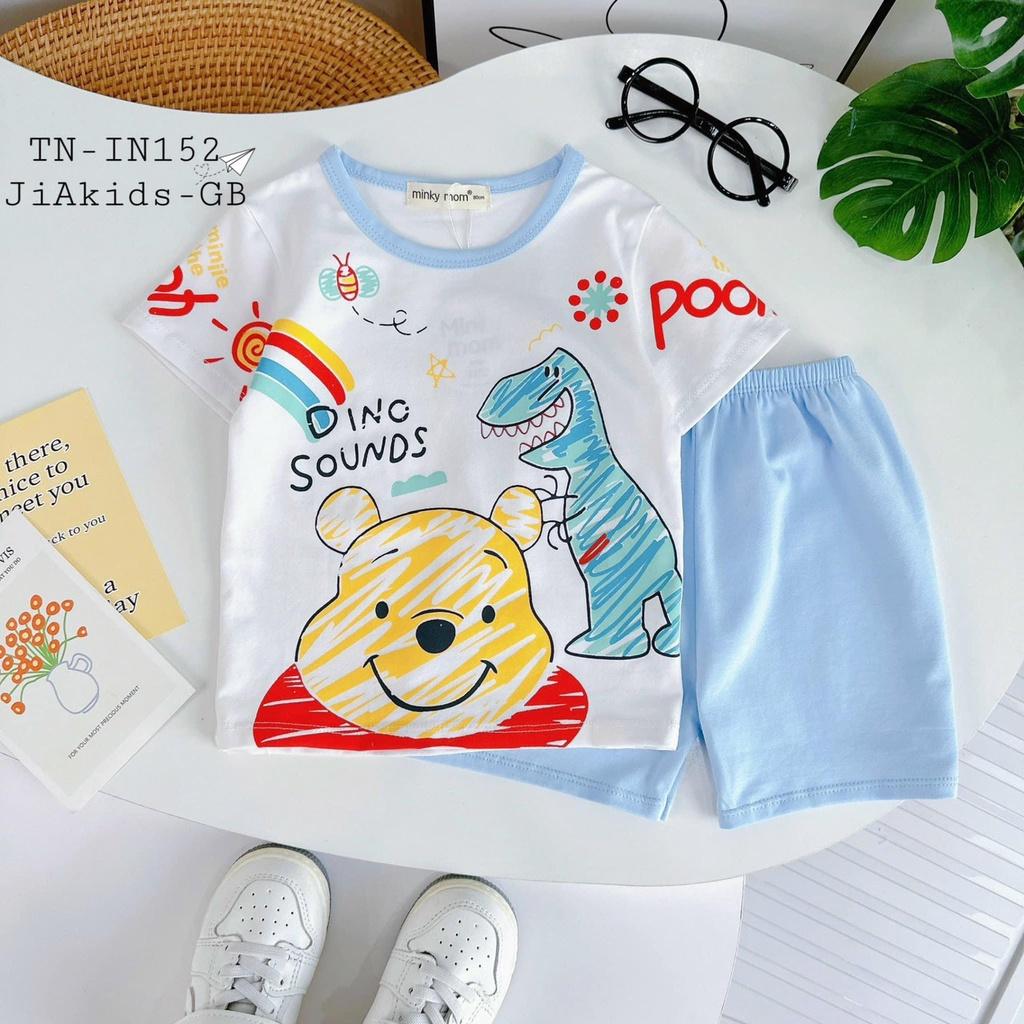 Đồ Bộ Bé Trai Bé Gái Minky Mom Tai ngắn Quần Ngắn, Quần áo trẻ em vải cotton mềm mịn thoáng mát an toàn cho bé NN51