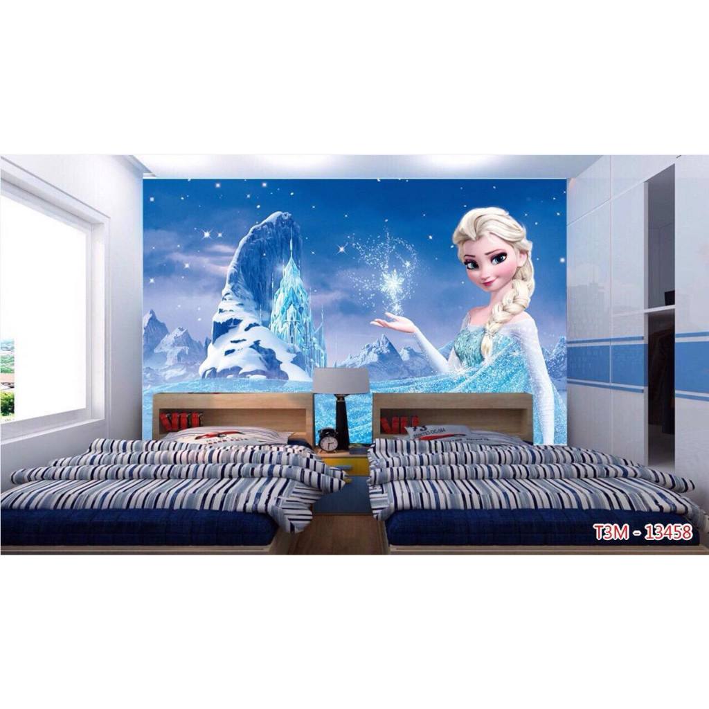 (HCM)Tranh dán tường 3d công chúa elsa 1 tranh trang trí phòng bé tích hợp sẵn keo