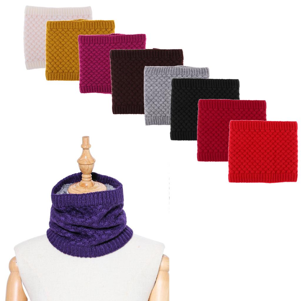 Windproof Fleece Winter Warm Scarf Neck Loop Warmer Neckerchief White