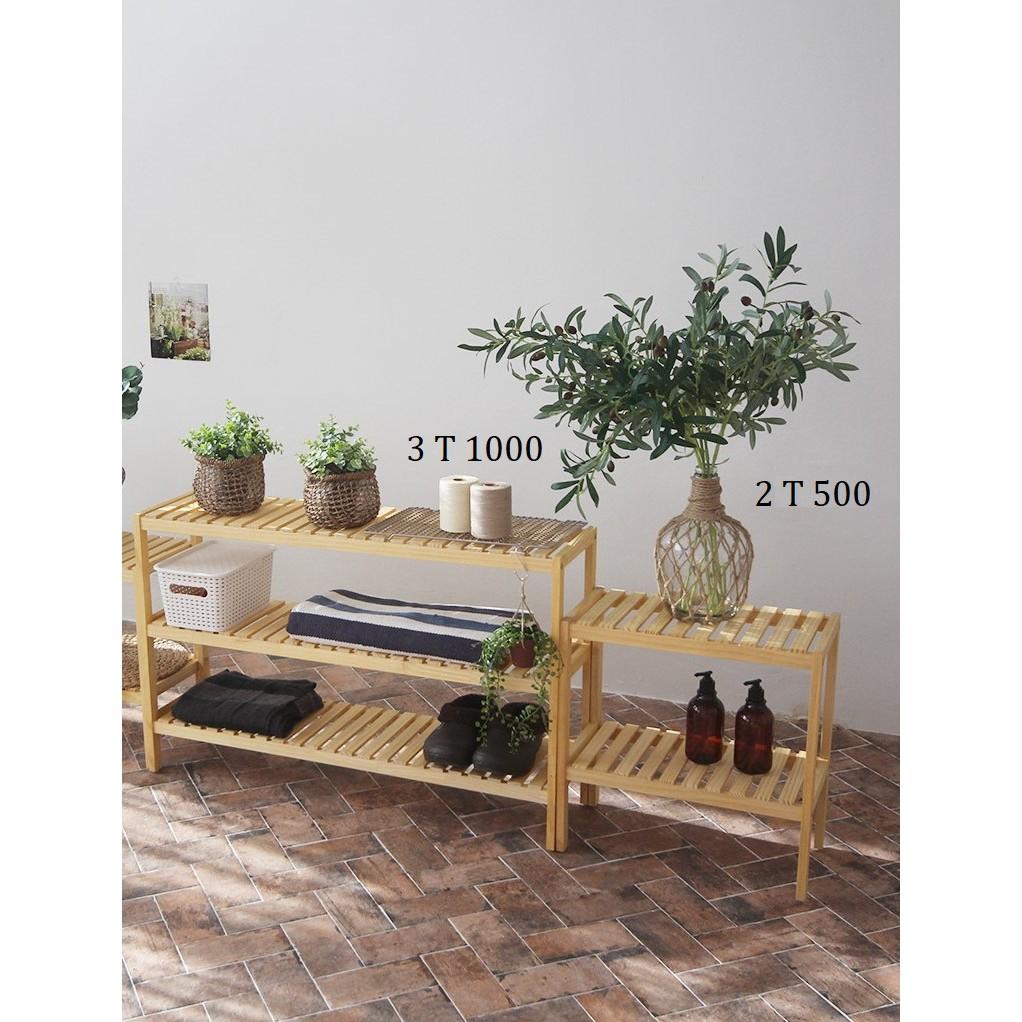 Kệ Để Giày Dép Gỗ Blue Home- 3 Tầng Dài 100cm Cao 60cm - Sản phẩm lắp ráp tiện lợi, có sẵn ốc vít
