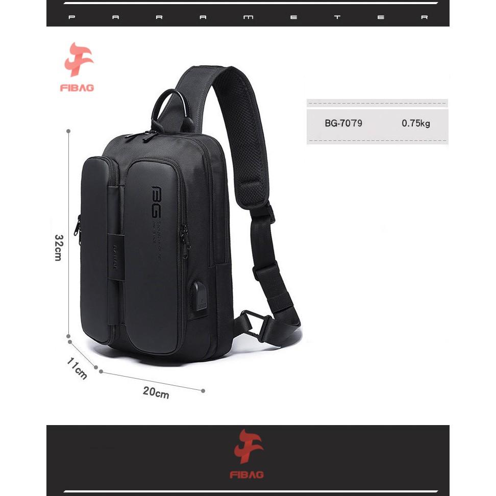 Túi Đeo Chéo Nam + USB BANGE FI18 (CHEST BAG) Cao Cấp - Chống Thấm Nước - Chính Hãng