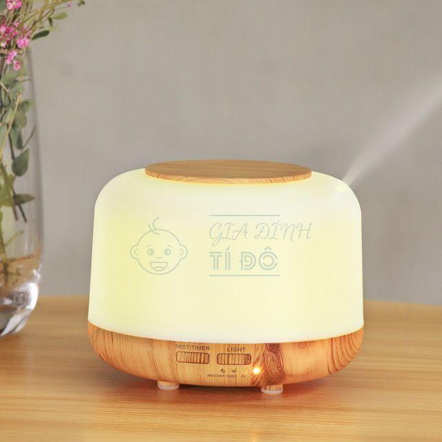 Máy Xông Tinh Dầu Vân Gỗ Dung Tích 300ml Có Đèn Led