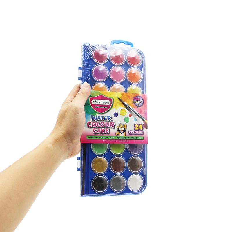 Hộp 24 Màu Nước Dạng Khô Master Art