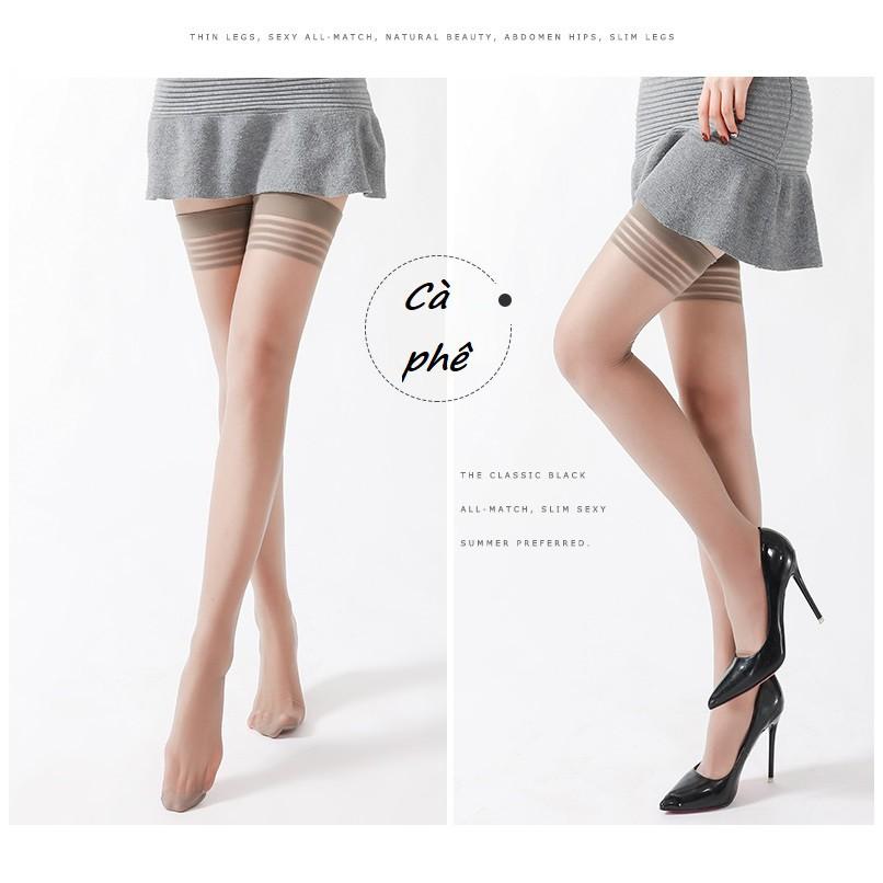 Tất đùi độ dày 15D trơn cao trên gối cực dai và đẹp – Cát cháy
