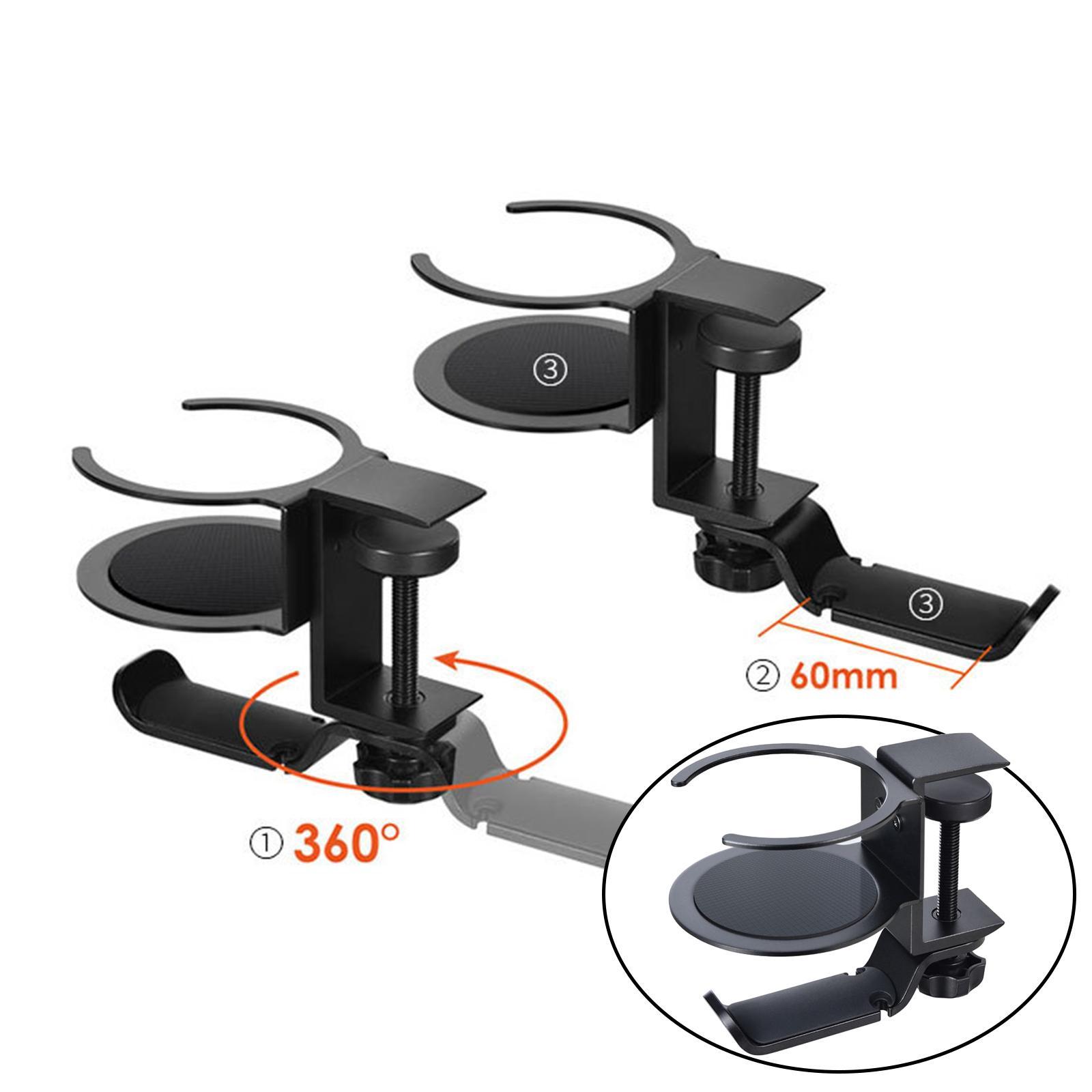 Headphone Hanger Cup Holder Headphone Hook Headphone Hook Cable Clip Black