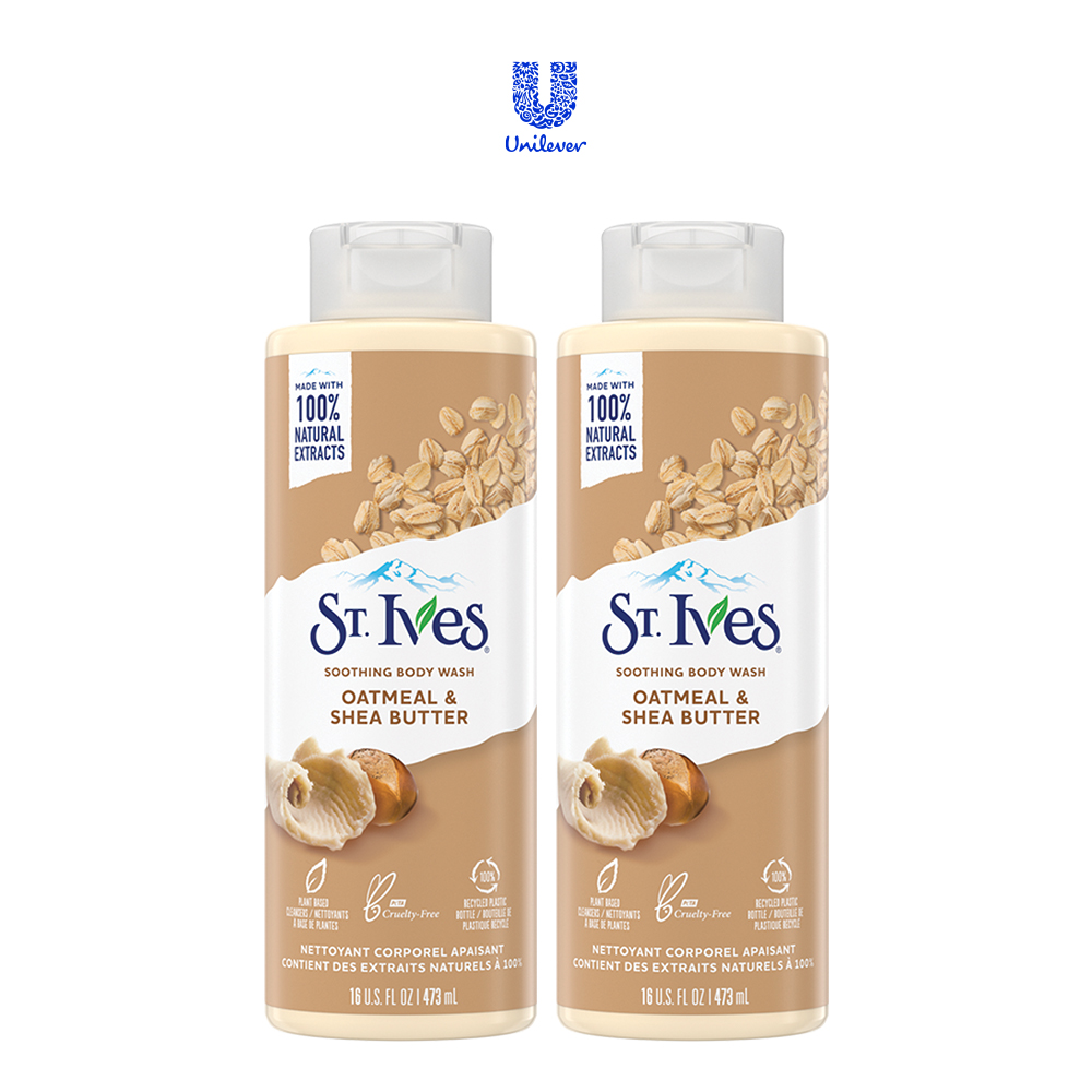 Combo 2 chai Sữa tắm dưỡng da St.Ives Yến mạch và Bơ 473ml